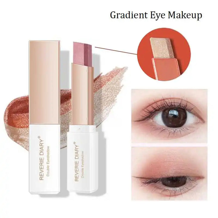 Double Color Glitter Eye shadow Stick Matte Eyeshadow Makeup Waterproof Bicolor Shimmer Cosmetics Beauty Makeup Tool