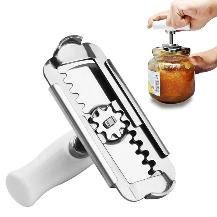 Multi-function Bottle Cap Opener Stainless Steel Adjustable Lids Off Jar Opener Labor-saving Screw Can Opener for Kitchen Gadget