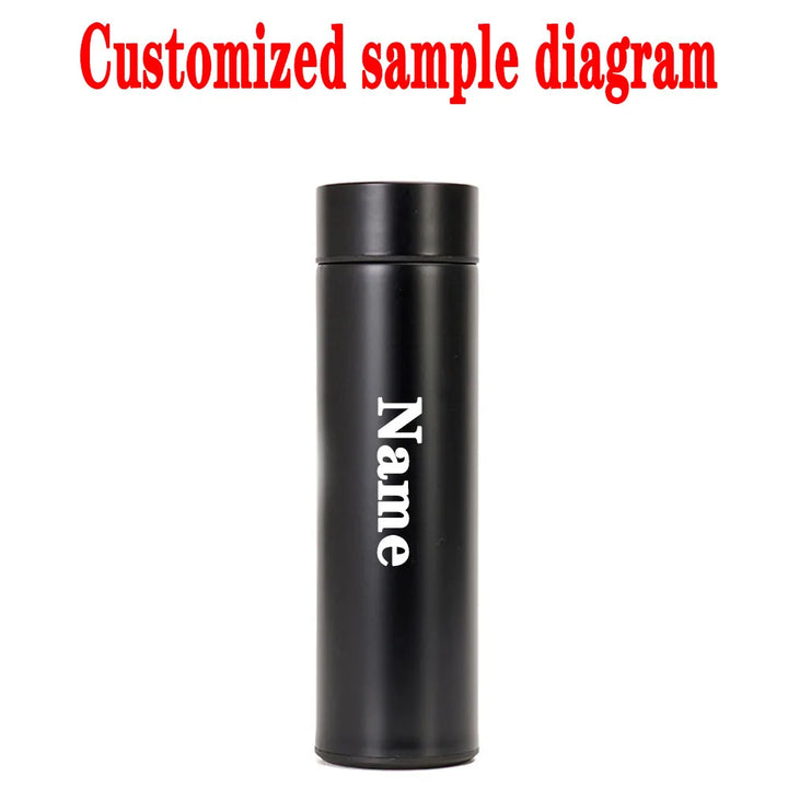 Custom Name 500ML Smart Insulation Cup Mini Thermos Cup Water Bottle Led Digital Temperature Display Stainless Steel Thermos Cup