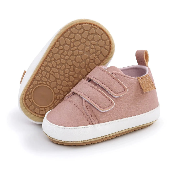 Meckior Baby Boys Girls Shoes Classic Unisex PU Leather Toddler Rubber Sole Anti-slip First Walkers Infant Moccasins Baby Shoes